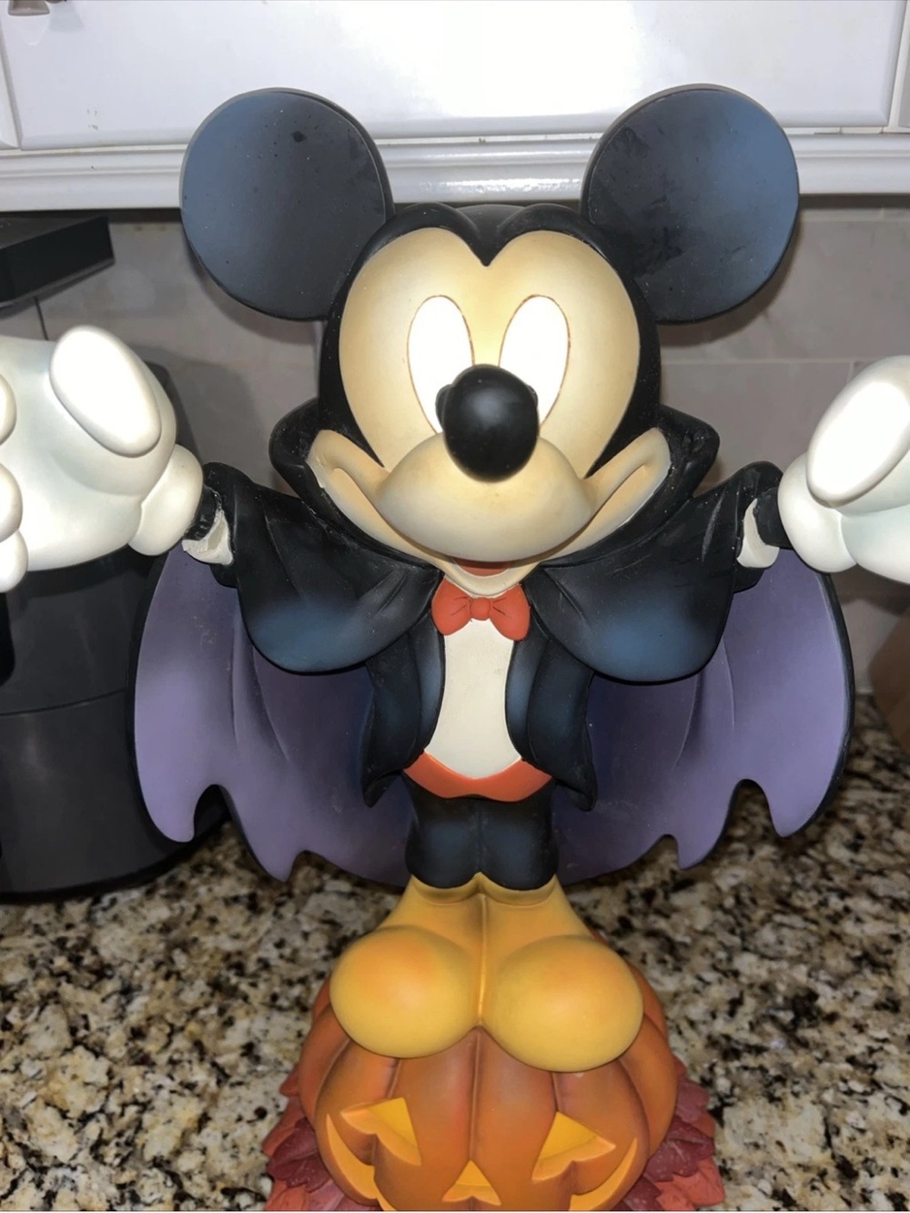Disney Black & Purple Mickey Mouse Vampire Figurine with Yellow & Orange Accents